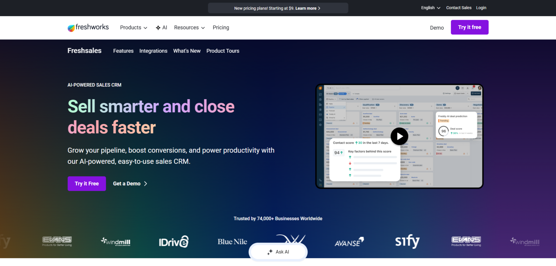 Freshsales product preview