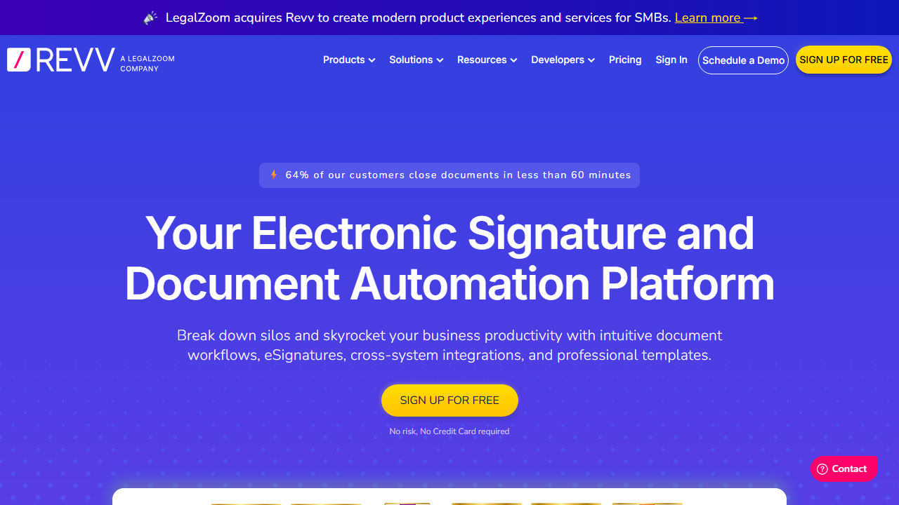 Revv eSignature product preview