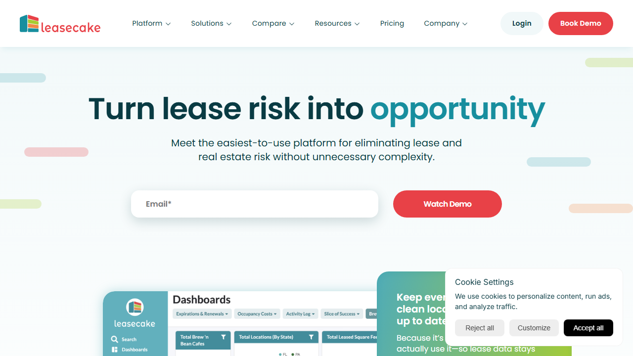Leasecake product preview