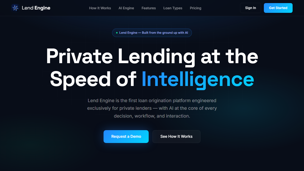 Lend Engine product preview