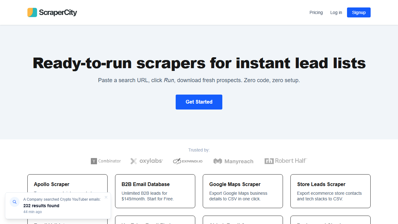 ScraperCity product preview