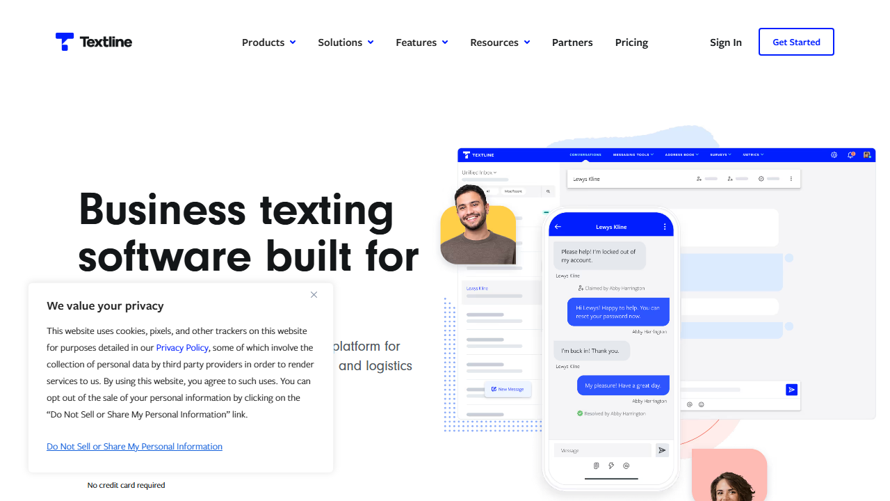 Textline product preview