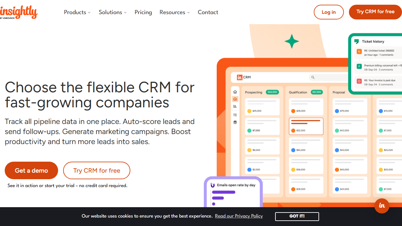 Insightly CRM product preview