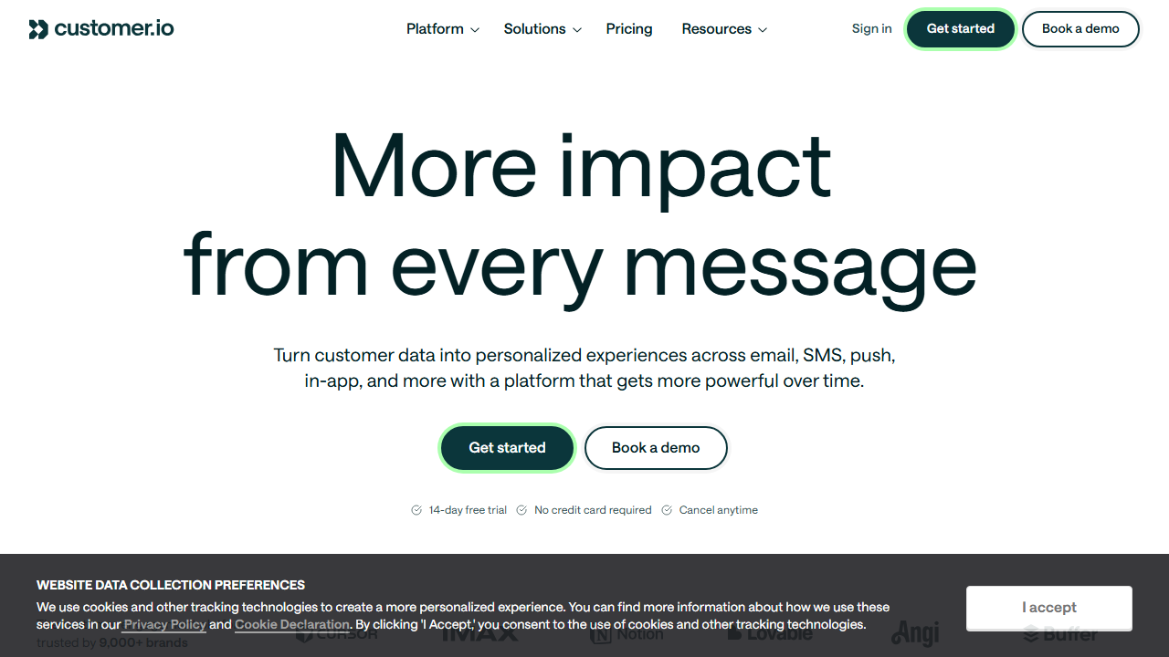 Customer.io product preview