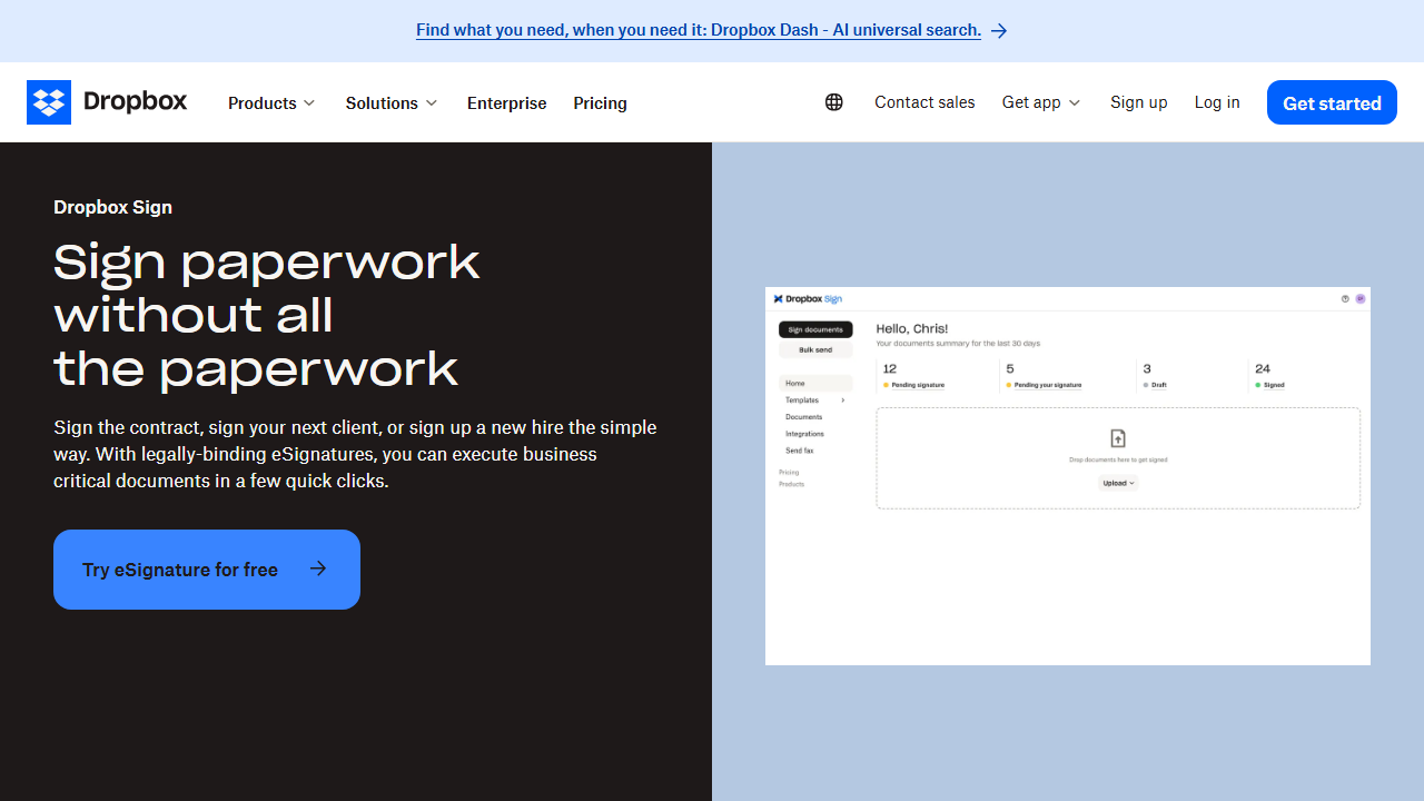 Dropbox Sign product preview