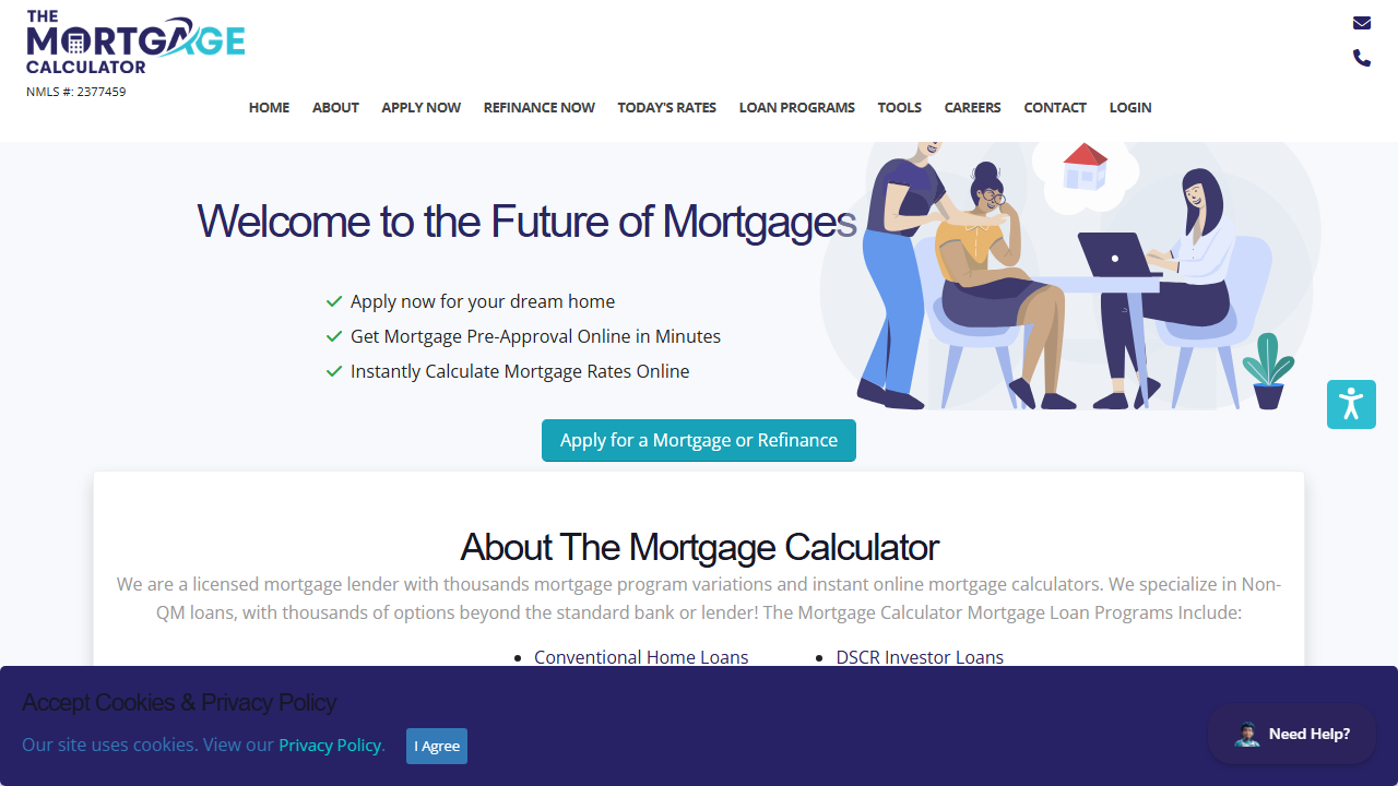 The Mortgage Calculator product preview