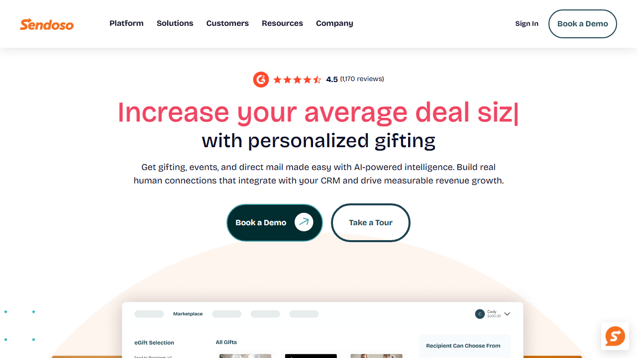 Sendoso product preview