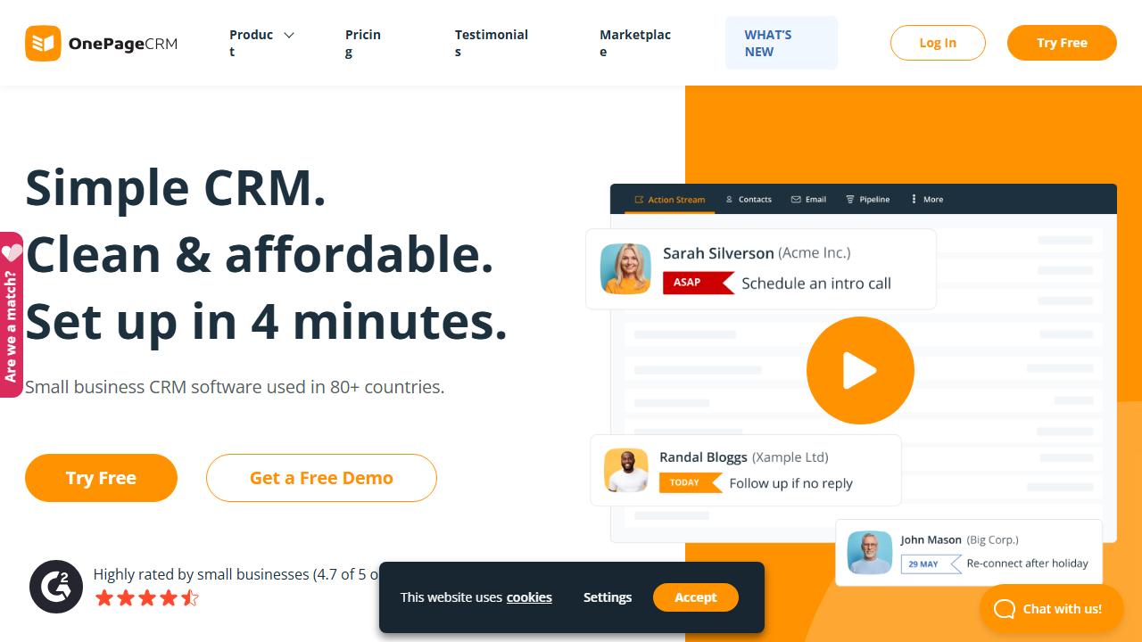 OnePageCRM product preview