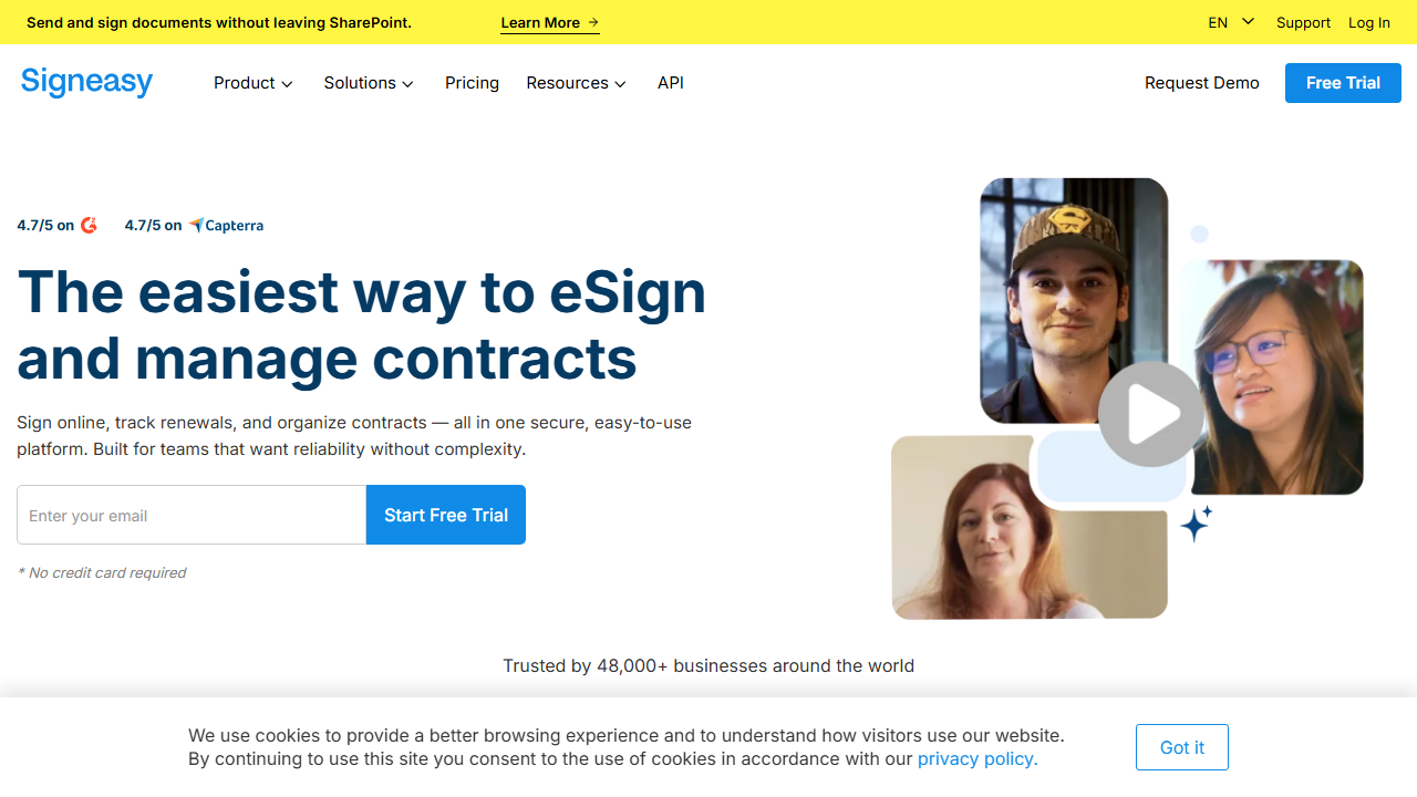 SignEasy product preview
